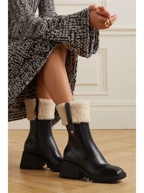 chloe betty shearling boots